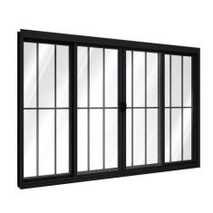 Janela de Alumínio de Correr Central 4 Folhas com Grade 100x120cm Riob