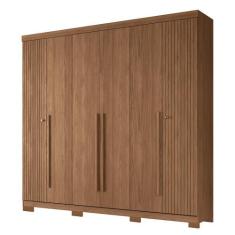 Guarda Roupa Casal Buriti Ripado 6 Portas com Pés - Santos Andirá, Jat