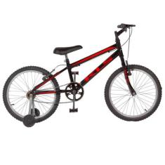 Bicicleta Aro 20 Kls Free Freio V-Brake Mtb Com Roda Lateral, Preto, V