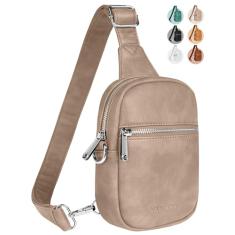 Vantamo Bolsas transversais para mulheres: Bolsa tiracolo de couro vegano com bloqueio de RFID com clipe antifurto