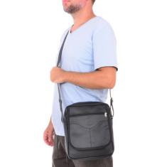 Bolsa Alça Transversal Masculina Ziper Alta Qualidade Costura Reforçad