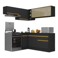 Armário de Cozinha Completa de Canto com Rodapé Veneza Multimóveis V2094