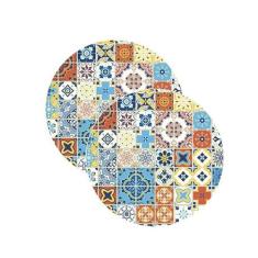 Sousplat estampa Azulejo Português Colorido impresso tecido Microfibra