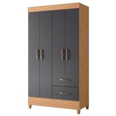 Guarda Roupa Mobi 4 Portas e 2 Gavetas - Móveis Albatroz, Freijó/Titan