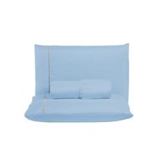 Jogo de Lençol Super King 400 Fios Detalhe em Ponto Palito 3 Peças Cam