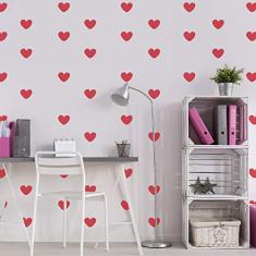 Adesivo de Parede Infantil Corações Vermelhos 55un