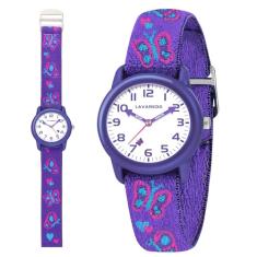 Relógio infantil com pulseira de tecido elástico, relógio analógico à prova d'água para crianças de 3 a 12 anos | Primeiros relógios infantis | Relógio divertido de aprendizagem | Presente ideal para