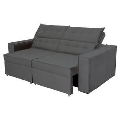 Sofá Austrália 2,50m 4 Lugares Retrátil E Reclinável D35 - Cinza