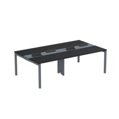 Mesa De Plataforma Dupla Para 4 Pessoas Corporativa 110x140-4p Preto-grafito