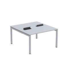 Mesa Plataforma Dupla Com Pé De Aço Para Coworking 130x140-2p Pdc13-14-2p Cinza