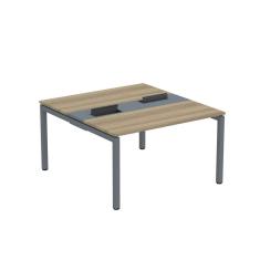 Mesa Plataforma Dupla Com Pé De Aço Para Coworking 130x140-2p Pdc13-14-2p Noce Naturalle-grafito