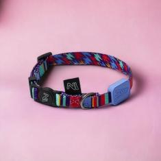 Coleira Ajustável para Gatos - Raios e Listras Violeta