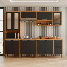 Cozinha Compacta para Cooktop 5 Peças 12 Portas 2 Gavetas Paris Sallêt