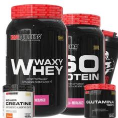 KIT Waxy Whey 2kg + Iso Protein 2kg+ Power Creatina 100g + Glutamina 1