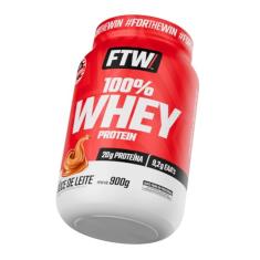 FTW 100% Whey Protein com Proteína Concentrada WPC, Suplemento Alimentar Pós-Treino em Pó com Fonte de Proteína do Soro do Leite, Alto Valor Biológico, Sem Glúten – Pote 900g (Doce de Leite)
