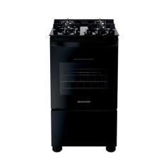 Fogão Brastemp 4 Bocas Preto com mesa de vidro e dupla chama - BFO4XAE