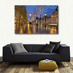 Quadro decorativo Ruas de Paris França - Tela em Tecido