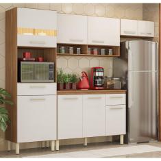 Cozinha Compacta 09 Portas 02 Gavetas Dama com Balcão Dama Amendola Branco Demóbile 