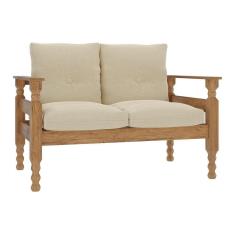 Namoradeira 2 Lugares Madeira Maciça Liz Multimóveis Vcr7002 Bege Bege