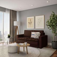 sofá 3 lugares retrátil nion suede marrom 180 cm