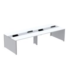 Mesa de Plataforma Dupla para 4 Pessoas Corporativa 160x140/4p Branco/Cinza