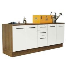 Kit com 2 Balcões Multiuso 4 Portas 3 Gavetas Agata Madesa