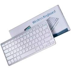 Teclado Sem Fio Ultra Fino Bluetooth Para Tablet e Celular, Computador, Android, Note, Com Tecla "Ç", Tecla “COMMAND” Padrão ABNT2 Layout Nacional Brasileiro (Cinza Metalizado)