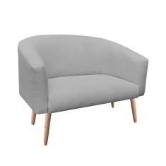 Namoradeira Stella 02 Lugares Stella Linho Grafite A26 Pés Palito Natural - D`Rossi