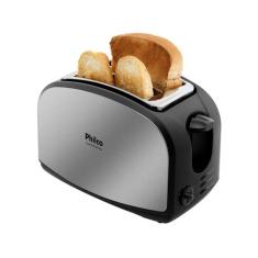 Torradeira Philco Preta French Toast - 8 Níveis de Tostagem, Prata e P