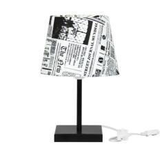Abajur Eros Dome Jornal com Base Todo Preto Q. - MARRYLUZ