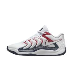 Nike Tênis de basquete masculino KD 17, Branco/obsidiana/vermelho universitário, 41