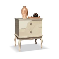 Mesa de Cabeceira Luis xv 2 Gavetas Off White edn