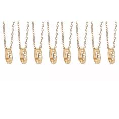 Colares Amigas Best Friends Folheado Ouro 18k - 8 Pçs