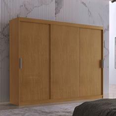 Guarda Roupa Casal Vitor em MDF com 3 Portas e 6 Cabideiros Moderna