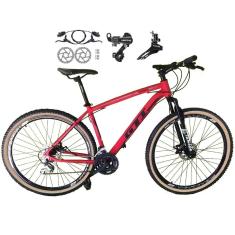 Bicicleta Aro 29 Gti Roma 21v Alumínio Freios a Disco Hidráulicos Câmbios Shimano Pneus Bege-Unissex