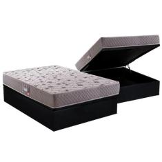 Cama Box Baú Casal: Colchão Anatômico Herval D45 / AG65 Black Double F