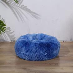 Cama de cachorro calmante e cama de gato, Cama redonda aconchegante para cães macios e aconchegantes, pelúcia sintética fofa almofada para cães e gatos pequenos, diâmetro 28 cm