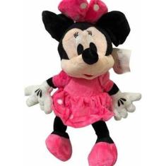 Mini Minnie Vestido Rosa 28Cm Bicho De Pelucia