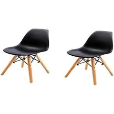 CADEIRA EAMES INFANTIL DSW MADEIRA CX 2 - PP PRETO