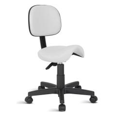 Cadeira sela  com encosto secretaria  com regulagem de altura  corano branco