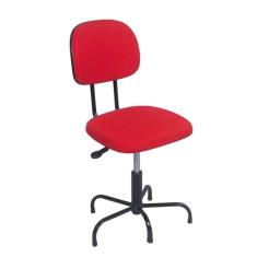Cadeira secretaria giratoria tropical  com L duplo o pistão e fixo não tem regulagem tecido vermelho