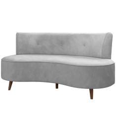 Sofá Chaise Living 2 Lugares 160cm para Sala Istambul K01 Veludo Cinza - Lyam Decor
