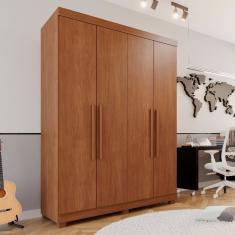 Guarda-Roupa Solteiro 4 Portas 3 Gavetas Roma Espresso Móveis Cinamomo