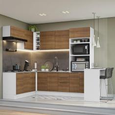 Armário De Cozinha Completa De Canto 489Cm Branco Madesa