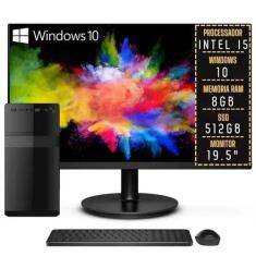 Computador Completo Intel Core i5 8GB SSD 512GB Windows 10 Monitor LED