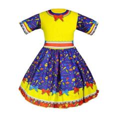 Vestido Festa Junina Caipirinha Infantil Manga Curta - Fantasias Carol