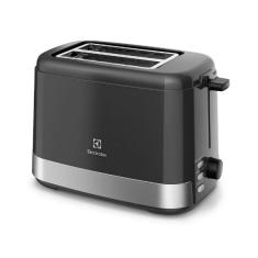 Torradeira tostador Electrolux 8 niveis de tostagem função descongelar reaquecer bandeja coletora migalhas botões luminosos ETS10 preto 127v