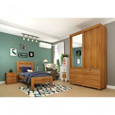 Guarda Roupa Solteiro Com Espelho 2 Portas 6 Gavetas Chicago Tcil Móveis Cinamomo