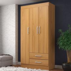 Guarda Roupa Solteiro 3 Portas 2 Gavetas Alice Evidência Móveis Cinamomo