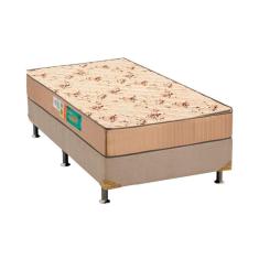 Cama Box Solteiro: Colchão Espuma D33 Polar Pérola + Base Crc Suede Clean(88x188)